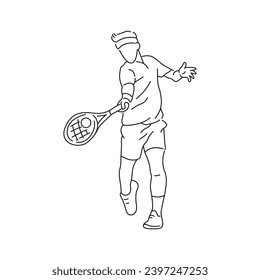 Tennis Player Sports Athlete Pose Vector Collection 4