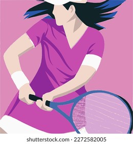 tennis player style graphic art