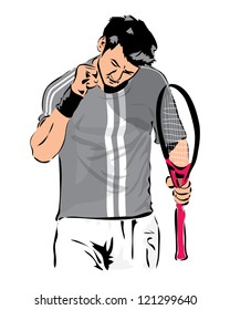 tennis player vector