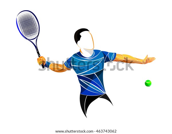 Tennis Player Vector Stock Vector (Royalty Free) 463743062