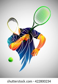 tennis player vector, Abstract tennis player with a racket from splash of watercolors.tennis live, tennis shoes