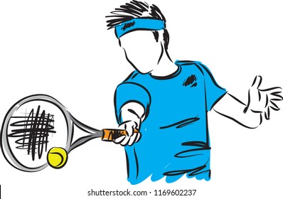 TENNIS PLAYER VECTOR ILLUSTRATION A