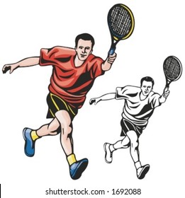 Tennis player. Vector illustration