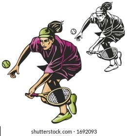Tennis player. Vector illustration