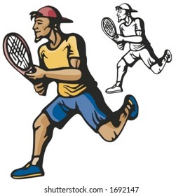 Tennis player. Vector illustration