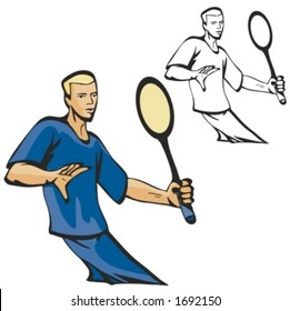 Tennis player. Vector illustration