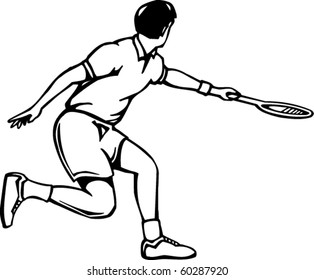 Tennis Player Vector Illustration