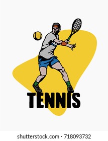 Tennis player vector illustration