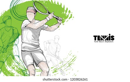 tennis player vector illustration. sport background design. tennis wallpaper