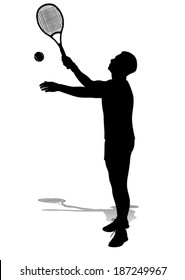 tennis player vector silhouette