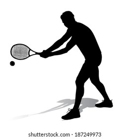 tennis player vector silhouette