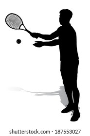 tennis player vector silhouette