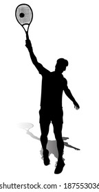 tennis player vector silhouette