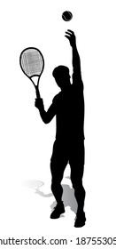 tennis player vector silhouette