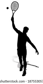 tennis player vector silhouette