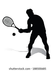 tennis player vector silhouette