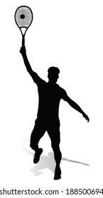 tennis player vector silhouette