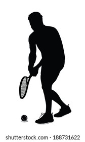 tennis player vector silhouette