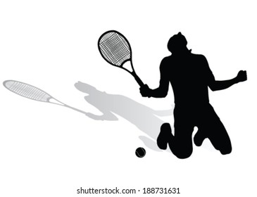 tennis player vector silhouette