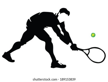 tennis player vector silhouette 