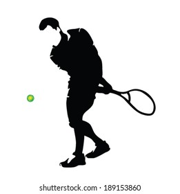 tennis player vector silhouette 