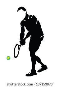 tennis player vector silhouette 