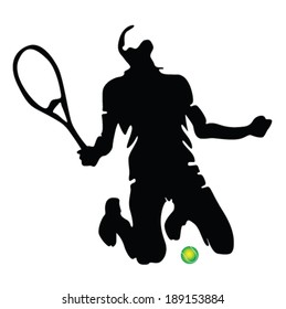 tennis player vector silhouette 