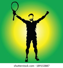 tennis player vector silhouette 
