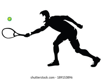 tennis player vector silhouette 