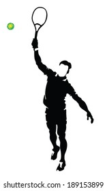 tennis player vector silhouette 