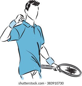 tennis player winner illustration