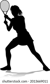 A tennis player woman female sports person in silhouette