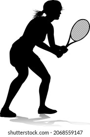 A tennis player woman female sports person in silhouette 