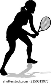 A tennis player woman female sports person in silhouette 