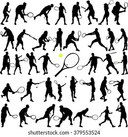 tennis players big collection - vector