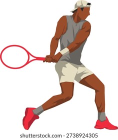 Tennis players pose or movement when playing