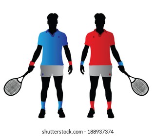 tennis players vector illustration