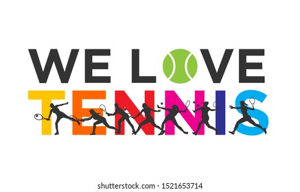 Tennis players Women illustration vector design for banner