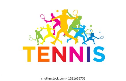 Tennis players Women illustration vector design for banner - Shutterstock ID 1521653732