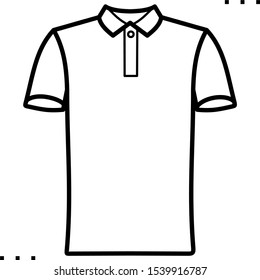 tennis polo  line art icon.  Black  aesthetic contour.