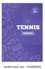 Tennis Poster in grunge style, modern flyer, Tournament template, game layout