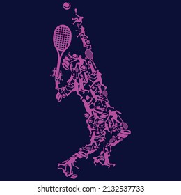 Tennisvioletter Sportler-Form, Vektorgrafik