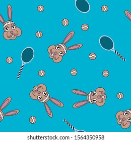 Tennis rabbit pattern perfect to rapport of background