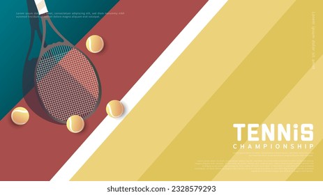 tennis racket against a wall in a tennis court ,Illustrations for use in online sporting events , Illustration Vector  EPS 10