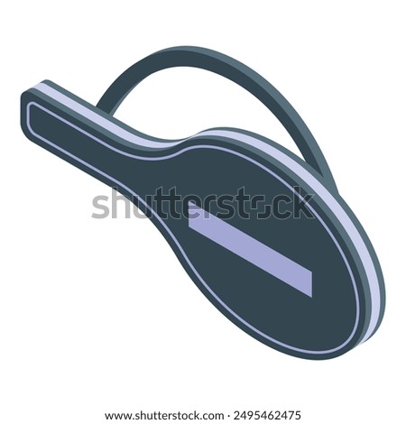 Tennis racket bag isometric icon showing sport and equipment for professional match or amateur training