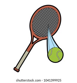 Tennis racket and ball