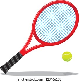 Tennis racket and ball