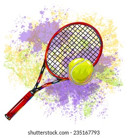 Tennis Racket and Ball