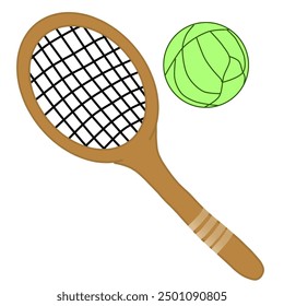 Tennis racket and tennis ball, 