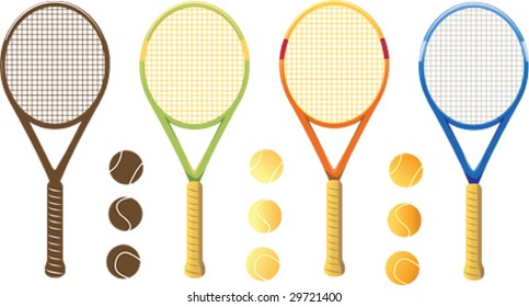 A tennis racket and tennis ball